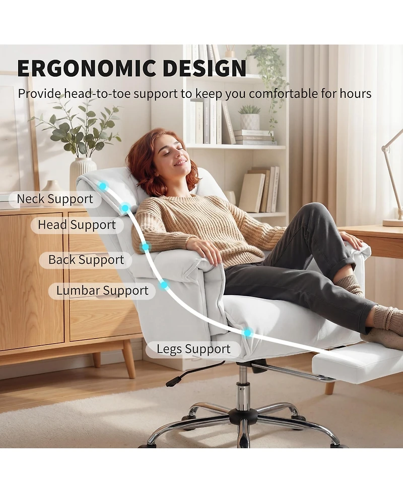 Homcom Executive Office Chair, Computer Desk Chair with Footrest,