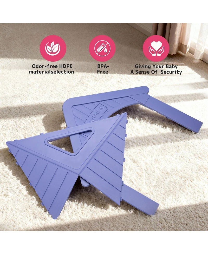 Sugift Large Kids Playhouse for Indoor Outdoor with Basketball Ring Toss Play and Diy Stickers for Girls Boys Ages 2