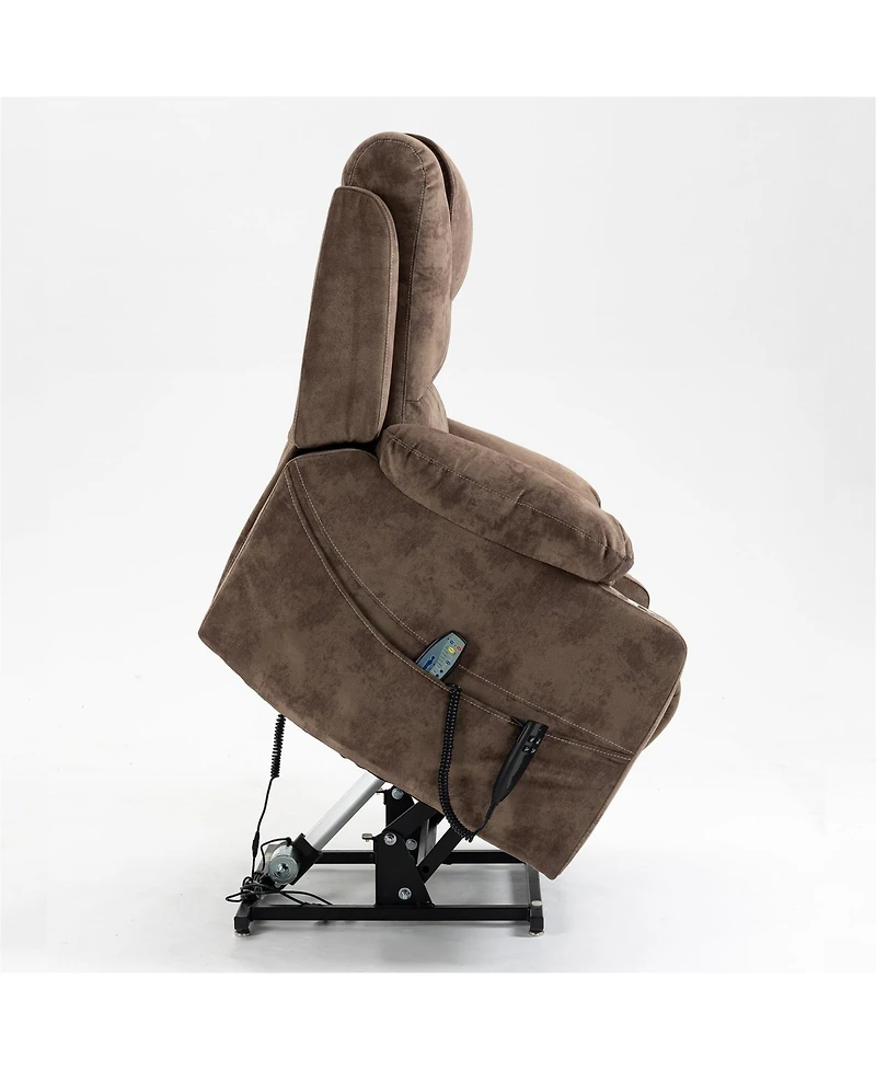 Boyel Living Leather Recliner Chair with 2 Cup Holder, Lounge Chair Power Lift Chair Relax Sofa Chair