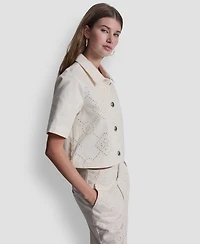 Dkny Jeans Women's Short-Sleeve Button Front Shirt