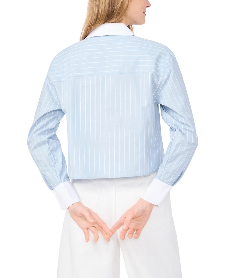 1.state Women's Collared Buttoned Long-Sleeve Shirt