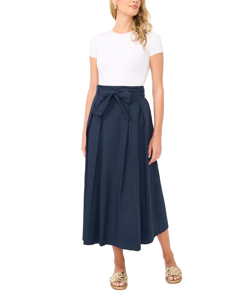 1.state Women's Box Pleated With Waist Tie Skirt