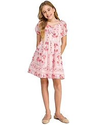 As U Wish Girls' 7-16 Floral Print Pull-On Dress
