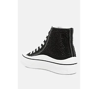 Asuka Rhinestone Embellished Ankle-Length Sneakers
