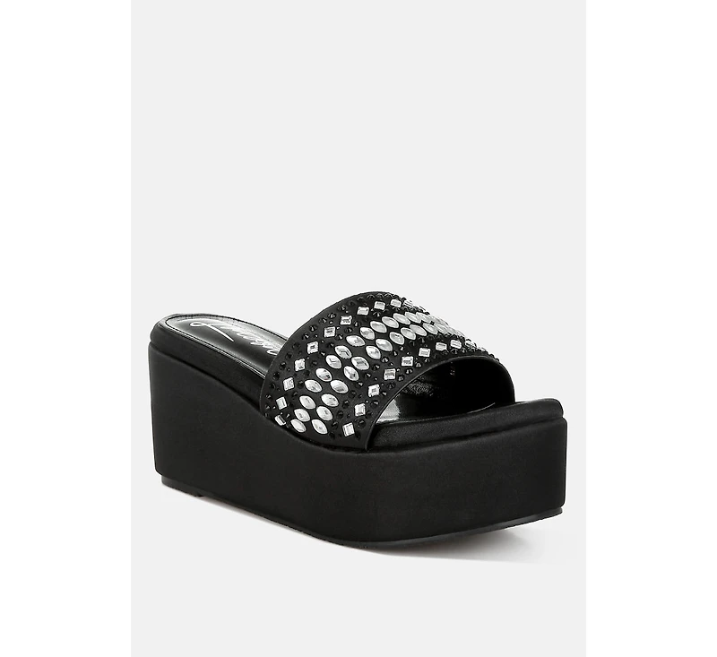 Batanga Diamante & Rhinestone Detail Stylish Flatforms