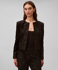 Calvin Klein Women's Novelty Crewneck Cropped Jacket