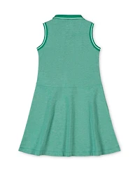 Hope & Henry Little Girls Organic Sleeveless Pique Polo Dress