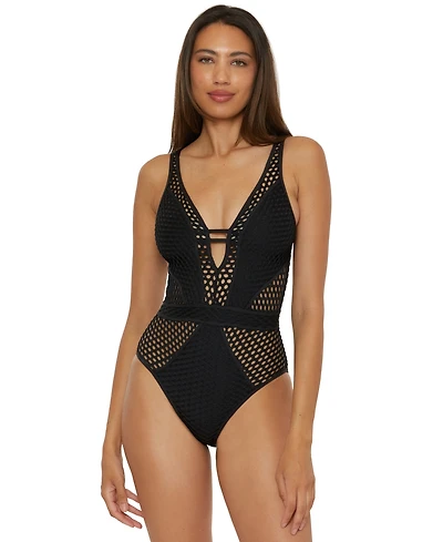Becca Women's Castaway Fishnet One-Piece Swimsuit