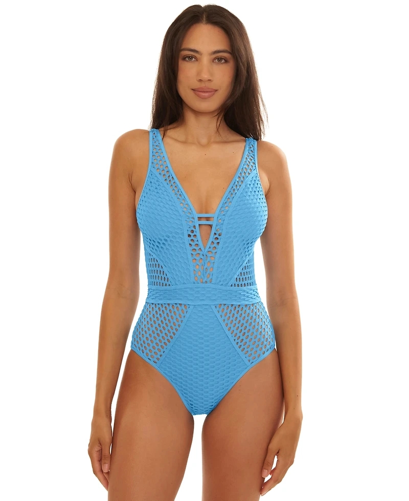 Becca Women's Castaway Fishnet One-Piece Swimsuit