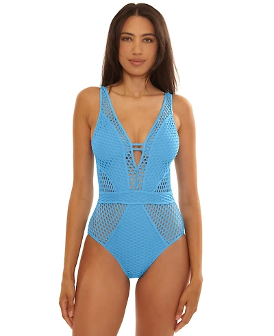 Becca Women's Castaway Fishnet One-Piece Swimsuit