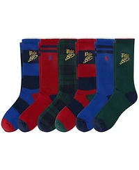 Polo Ralph Lauren Men's Blackwatch Tartan & P-Wing Crew Socks, 6-Pack