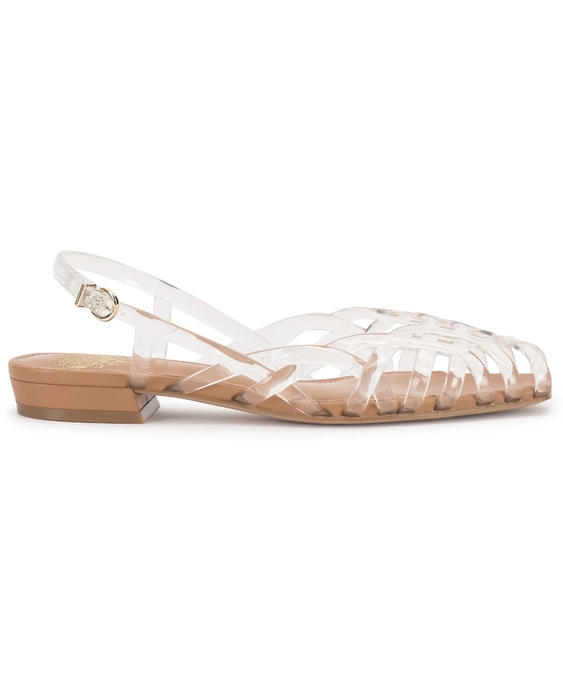 Vince Camuto Women's Stiorra Strappy Vinyl Almond Toe Flat Sandals
