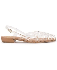 Vince Camuto Women's Stiorra Strappy Vinyl Almond Toe Flat Sandals