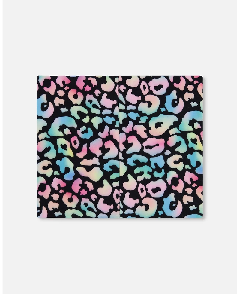 Deux par Girl Stretch Jersey Neck Tube Black Animal Print - Toddler|Child