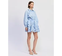 En Saison Women's Lucy Collared Long-Sleeve Mini Dress