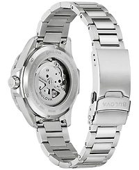 Bulova Men's Marine Star Series B Automatic Silver-Tone Stainless Steel Bracelet Watch 45mm