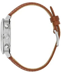 Bulova Men's Vwi Chrono Brown Leather Strap Watch 37.5mm