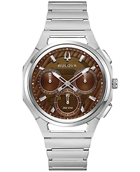 Bulova Men's Curv Progressive Sport Silver-Tone Stainless Steel Bracelet Watch 44mm