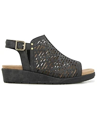 Jbu Women's Tessa Shooties Round Toe Wedge Sandals