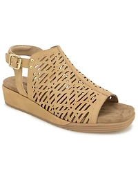 Jbu Women's Tessa Shooties Round Toe Wedge Sandals