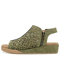 Jbu Women's Tessa Shooties Round Toe Wedge Sandals