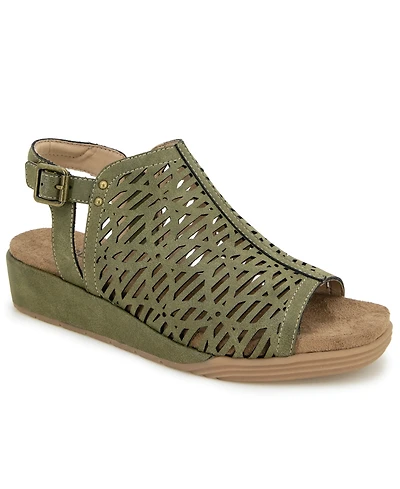 Jbu Women's Tessa Shooties Round Toe Wedge Sandals