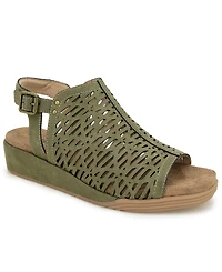 Jbu Women's Tessa Shooties Round Toe Wedge Sandals