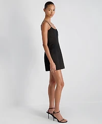 French Connection Women's York Satin Scoop Neck Mini Dress