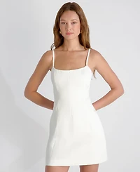 French Connection Women's York Satin Scoop Neck Mini Dress