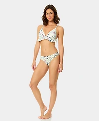 CeCe Women's Triangle Ruffle Over The Shoulder Bikini Top