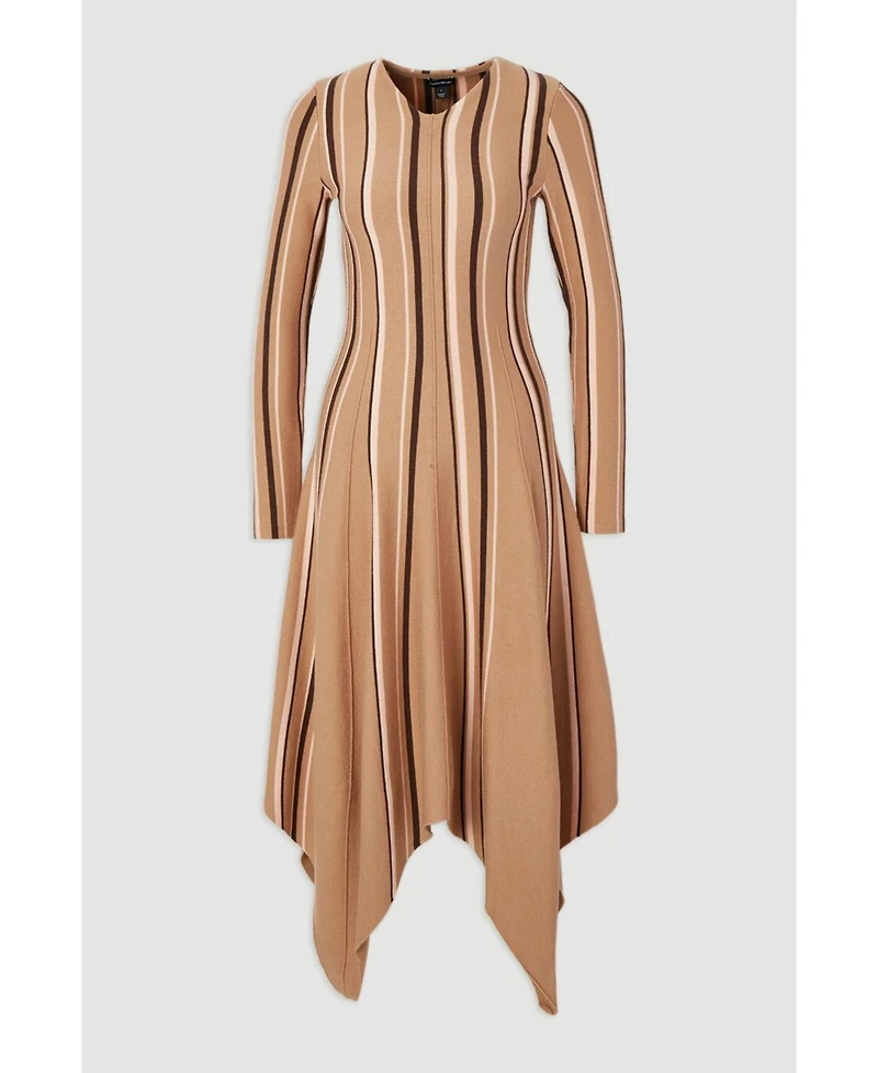 Karen Millen Women's Asymmetric Hem Knit Midi Dress