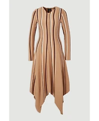 Karen Millen Women's Asymmetric Hem Knit Midi Dress