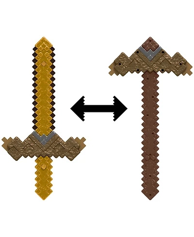 Minecraft Click and Switch Sword and Pickaxe 2-in-1 Role-Play Toy