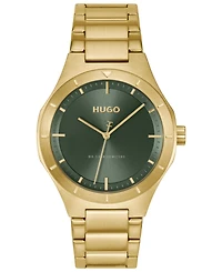 Hugo Boss Men's Lit Quartz Ionic Plated Thin Gold Steel Watch, 42mm