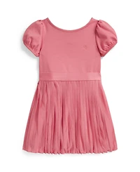 Polo Ralph Lauren Girls' 2-6X Pleated Stretch Ponte Round Neck Dress