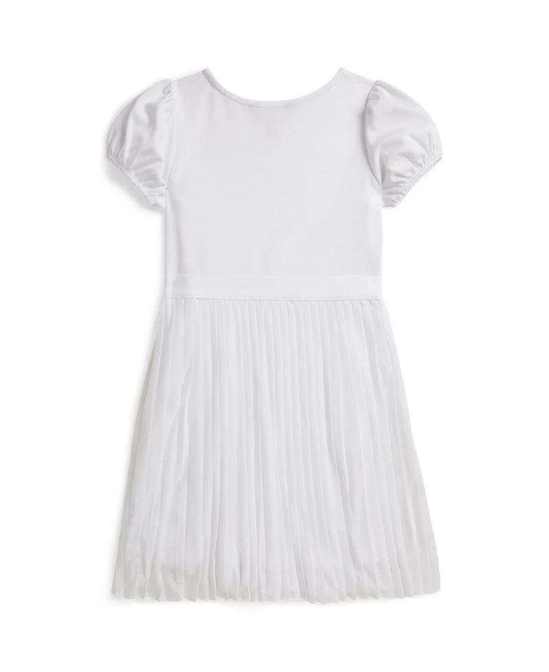 Polo Ralph Lauren Girls' 7-16 Round Neck Pleated Stretch Ponte Dress