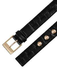 Calvin Klein Box-Woven Harness Buckle Belt