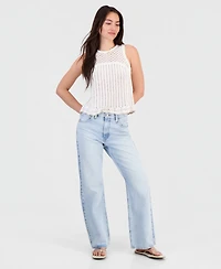 Hooked Up by Iot Juniors' Tipped Crochet Sleeveless Tank Top Sweater