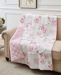 Greenland Home Fashions Veronica's Hearts Shabby Chic Ruffled Throw, 50" x 60"