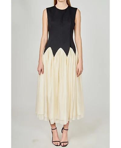 endless rose Women's Contrast color midi dress