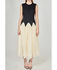 endless rose Women's Contrast color midi dress