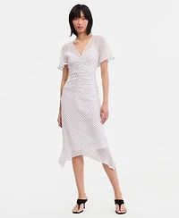 I.n.c. International Concepts Women's Printed Ruched Midi Dress, Macy's Exclusive