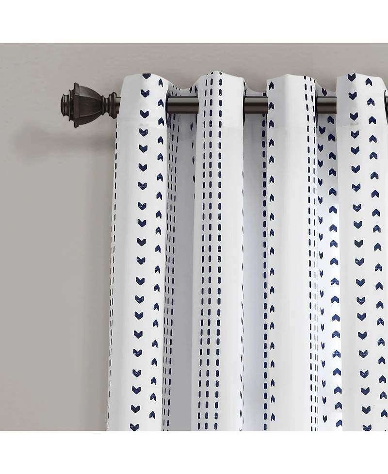 Lush Decor Hygge Stripe Grommet Window Curtain Panels 52x108 Set