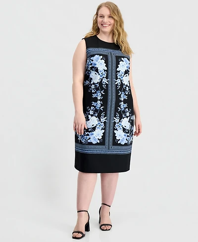 Anne Klein Plus Printed Sleeveless Midi Dress
