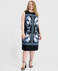 Anne Klein Plus Printed Sleeveless Midi Dress
