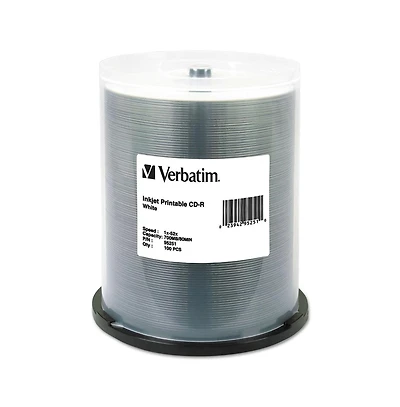 Verbatim 95251 Cd-r 700 Mb 52X Inkjet Printable (100/Pack