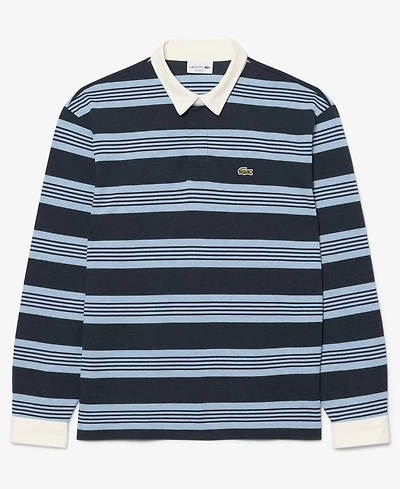 Lacoste Men's Relaxed-Fit Striped Piqu Rugby Polo Shirt