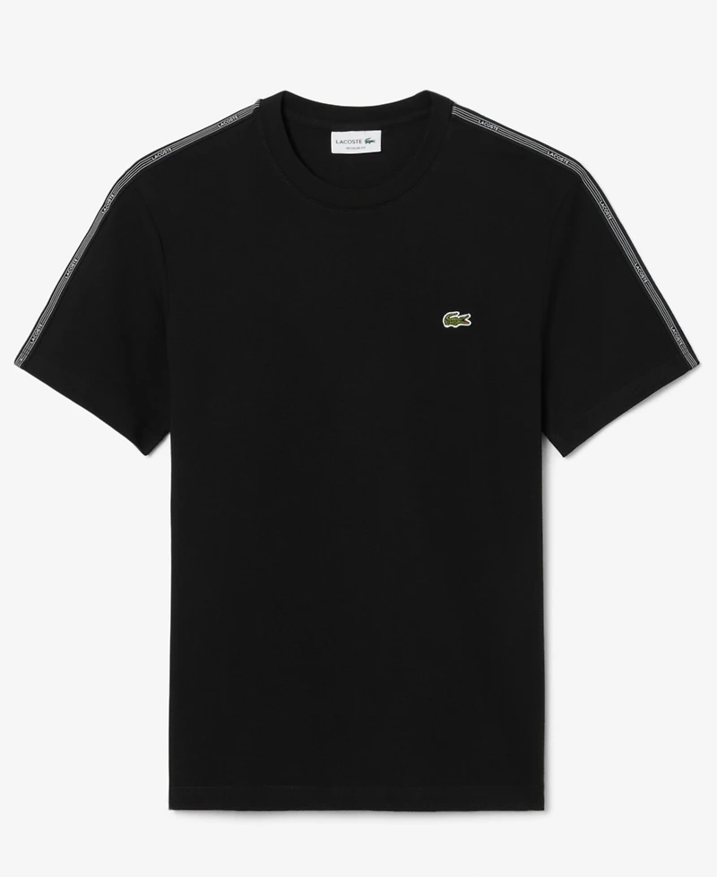 Lacoste Men's Crewneck Branded Stripe Band T-Shirt