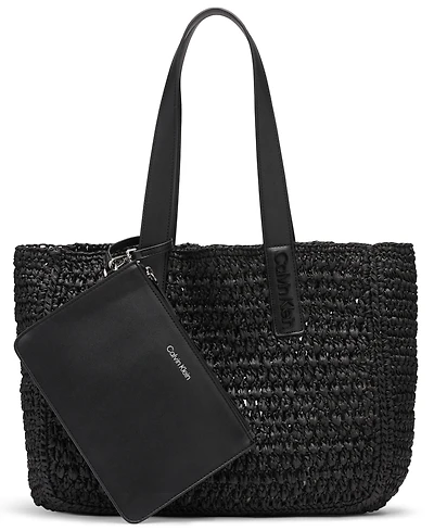 Calvin Klein Joan Extra-Large Raffia Tote Bag