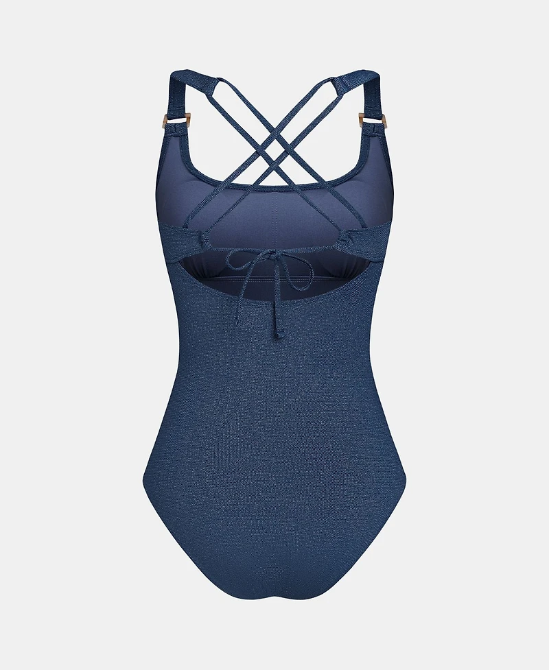 Cupshe Women's Square Neck O-Ring Crisscross One-Piece Swimsuit